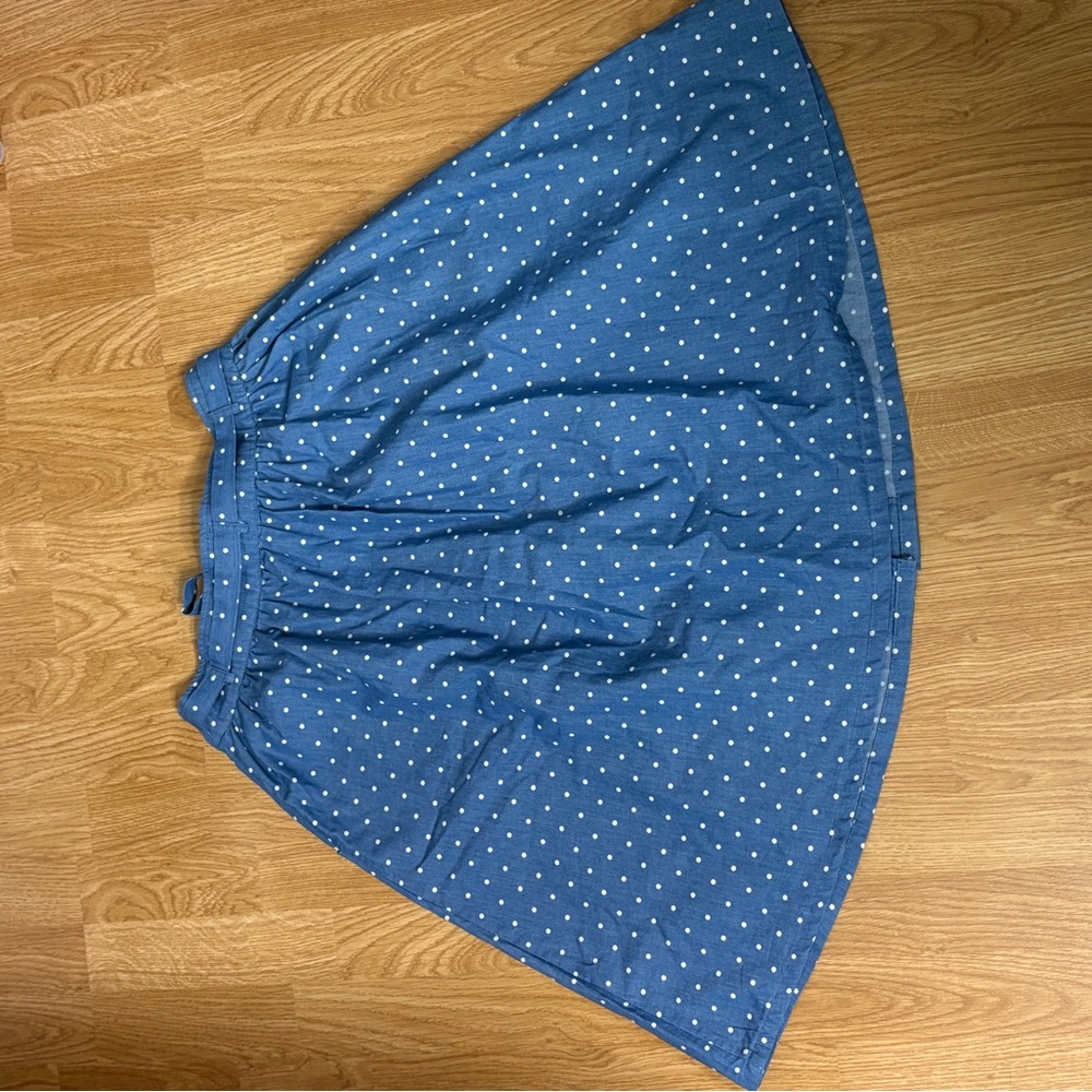 ModCloth Blue & White Polka Dot Skirt with Pockets – Size M - Picture 4 of 7